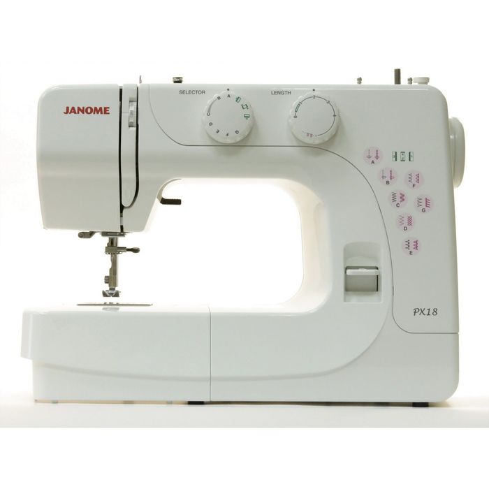 Швейная машина Janome PX-18, 13 операций, потайная строчка, полуавтомат обработка петли