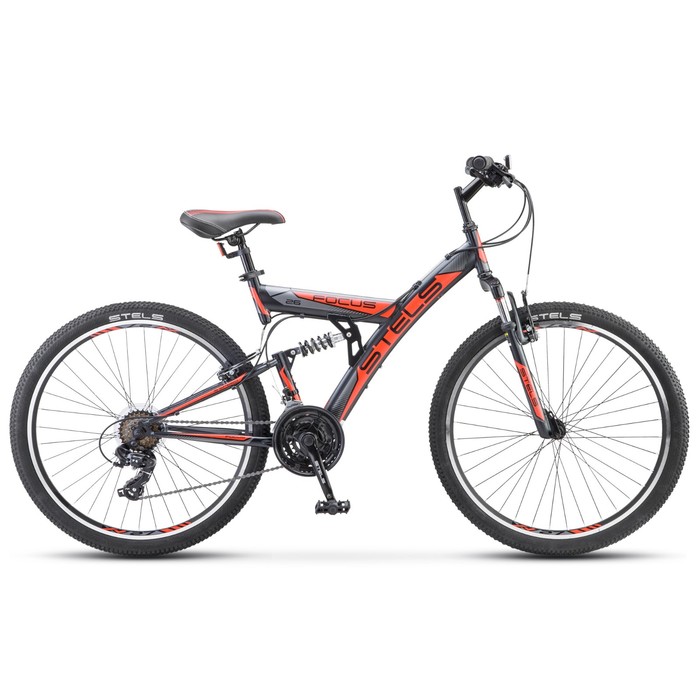 Велосипед 26 Stels Focus V, V030, 18 скоростей, цвет чёрный/красный, размер 18